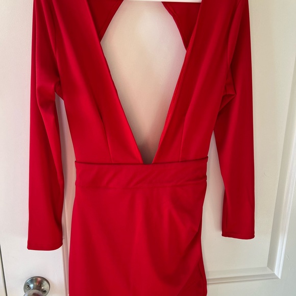 CBR Vibrant Red Long Sleeve Mini Dress - Picture 1 of 7